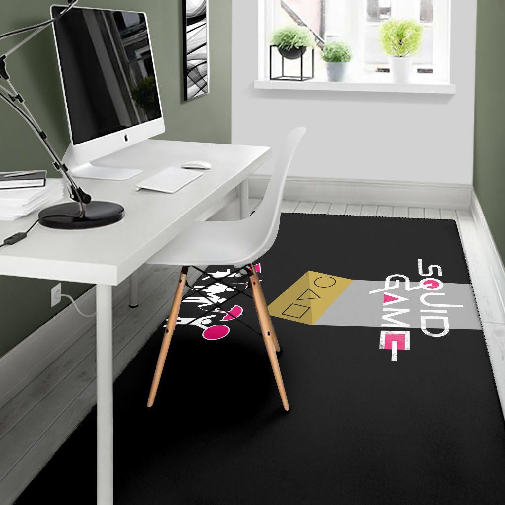 Squid Game Movie Area Rug Round Triangle Square Umbrella Balloon Game Card Rugs Home Decor