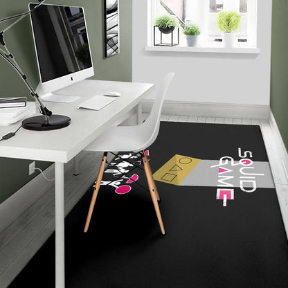 Squid Game Movie Area Rug Round Triangle Square Umbrella Balloon Game Card Rugs Home Decor