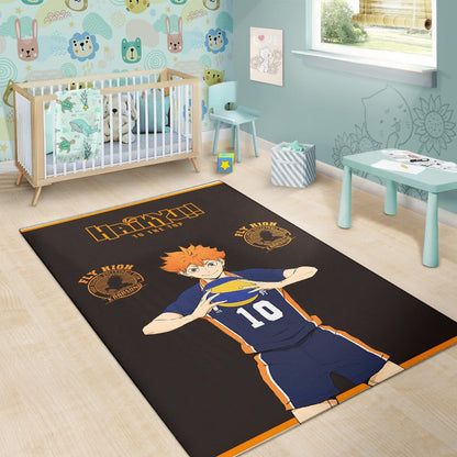 Haikyuu Anime Area Rug - Hinata Shoyo Smile Crow Fly High Rugs Home Decor