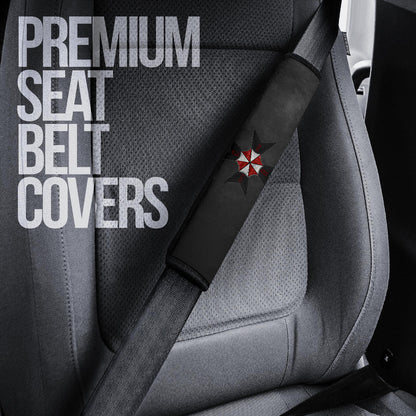 Resident Evil Game Seat Belt Covers - Metal Umbrella Corporation Symbol Belt Covers