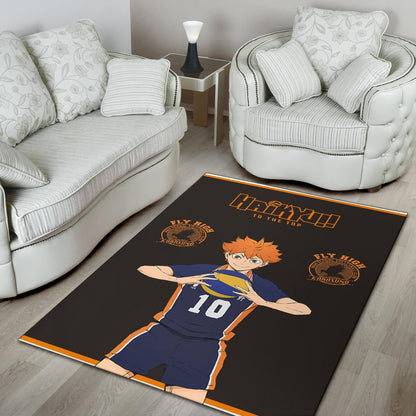 Haikyuu Anime Area Rug - Hinata Shoyo Smile Crow Fly High Rugs Home Decor