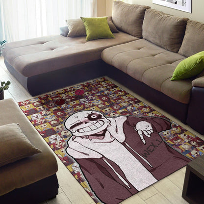 Valentine Area Rug - Sans Undertale Wearing Jacket Sweating No Love Lies Patterns Rugs Home Decor