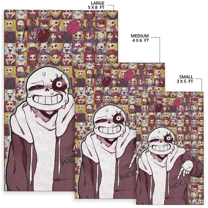 Valentine Area Rug - Sans Undertale Wearing Jacket Sweating No Love Lies Patterns Rugs Home Decor