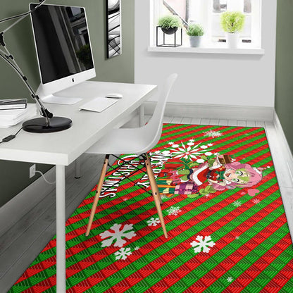 Demon Slayer Anime Area Rug - Merry Christmas Mitsuri Chibi Xmas Sweet Girl Rugs Home Decor