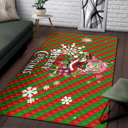 Demon Slayer Anime Area Rug - Merry Christmas Mitsuri Chibi Xmas Sweet Girl Rugs Home Decor