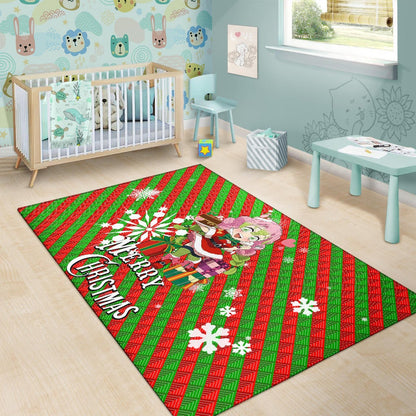 Demon Slayer Anime Area Rug - Merry Christmas Mitsuri Chibi Xmas Sweet Girl Rugs Home Decor
