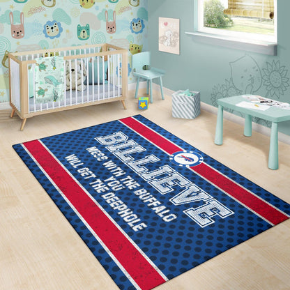 Buffalo Bills American Football Team Area Rug Billieve Mess With The Buffalo You Will Get The Deephole Rugs Home Decor