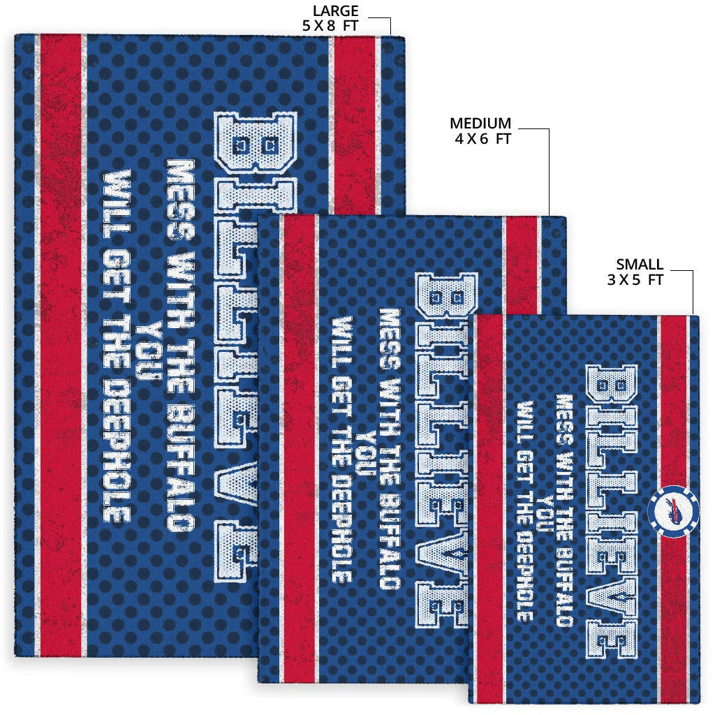 Buffalo Bills American Football Team Area Rug Billieve Mess With The Buffalo You Will Get The Deephole Rugs Home Decor