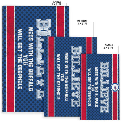 Buffalo Bills American Football Team Area Rug Billieve Mess With The Buffalo You Will Get The Deephole Rugs Home Decor