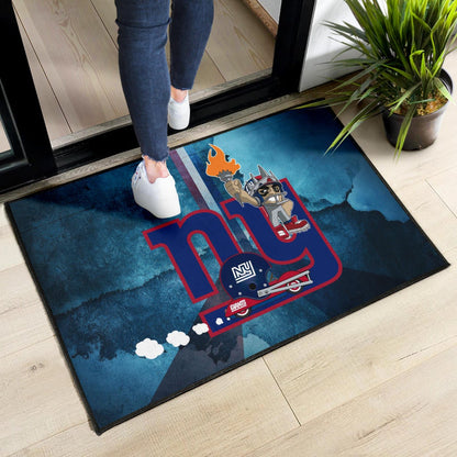 New York Giants American Football Team Door Mat Player Cosplay Statue Of Liberty Helmet On Car Door Mat Home Decor