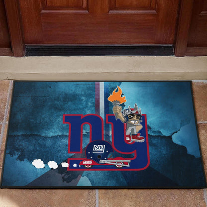New York Giants American Football Team Door Mat Player Cosplay Statue Of Liberty Helmet On Car Door Mat Home Decor