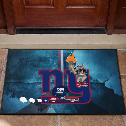New York Giants American Football Team Door Mat Player Cosplay Statue Of Liberty Helmet On Car Door Mat Home Decor