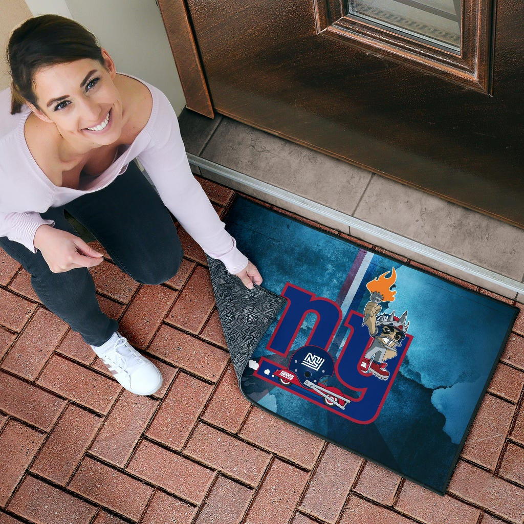 New York Giants American Football Team Door Mat Player Cosplay Statue Of Liberty Helmet On Car Door Mat Home Decor