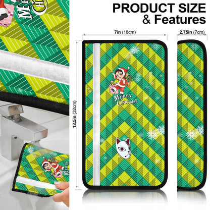 Demon Slayer Anime Seat Belt Covers - Merry Christmas Tanjiro Cosplay Santa Xmas Gifts Belt Covers