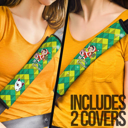 Demon Slayer Anime Seat Belt Covers - Merry Christmas Tanjiro Cosplay Santa Xmas Gifts Belt Covers