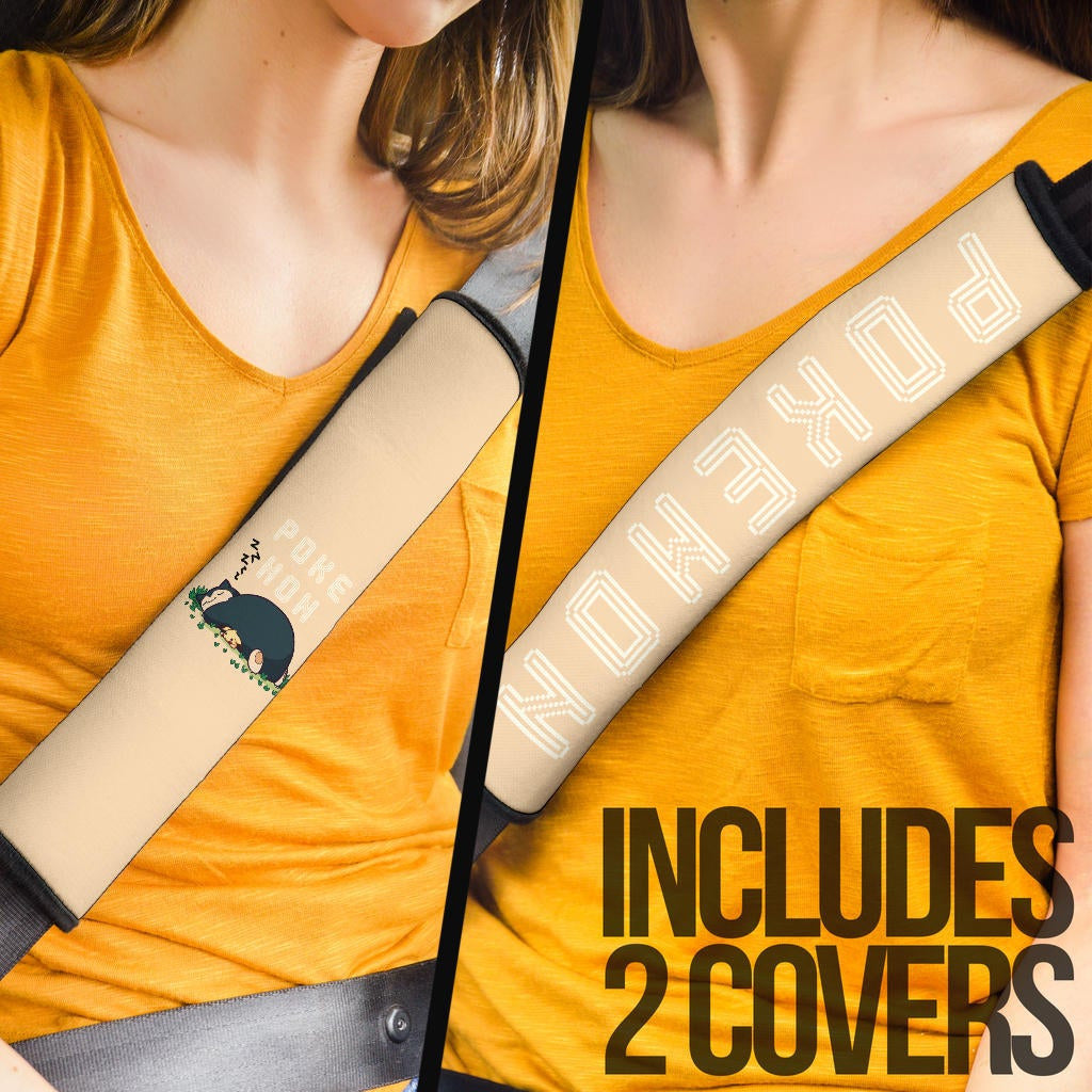 Pokemon Anime Seat Belt Covers Snorlax Sleeping On Tiny Pikachu  Belt Covers