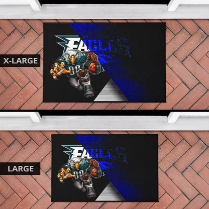 Philadelphia Eagles American Football Team Door Mat Muscle Artwork Eagle 00 Go Champions Blue And Black Door Mat Home Decor