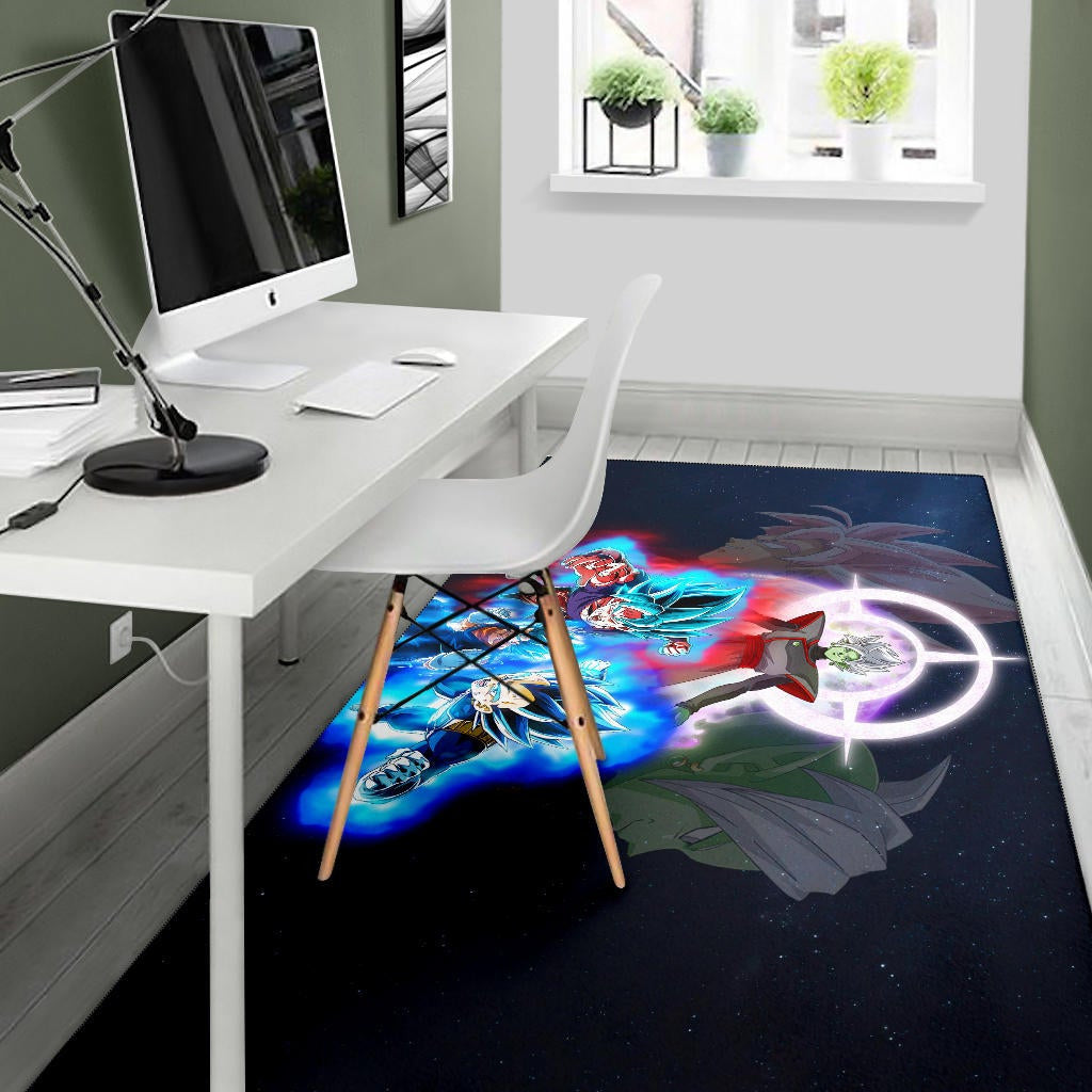 Dragon Ball Anime Area Rug - DB Super Saiyan Power Burst Vs Villains Fusao Zamasu Rugs Home Decor