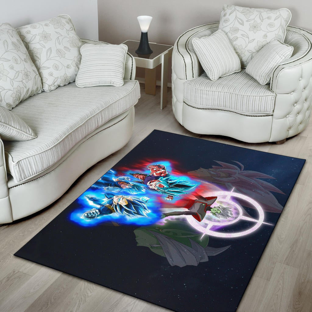 Dragon Ball Anime Area Rug - DB Super Saiyan Power Burst Vs Villains Fusao Zamasu Rugs Home Decor