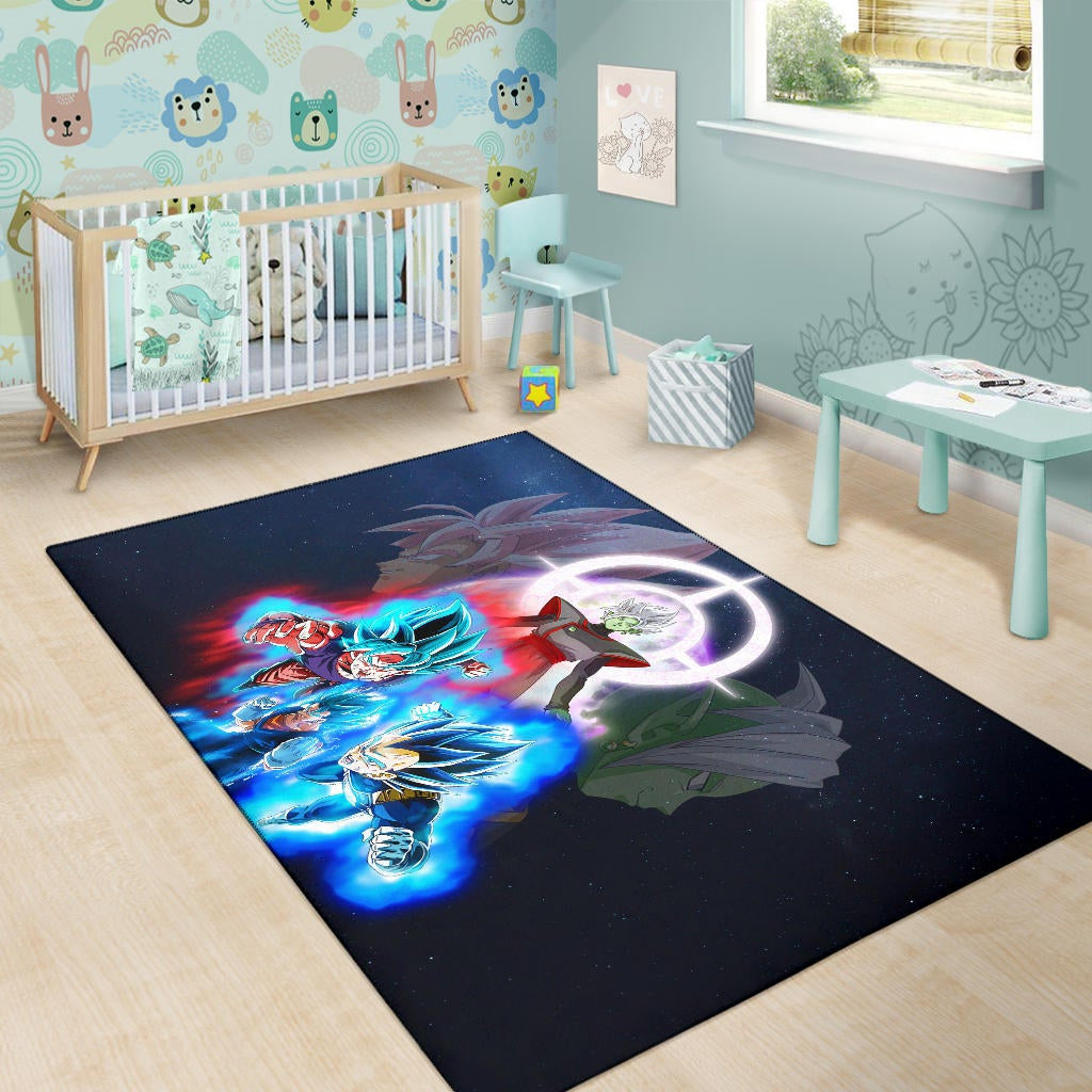 Dragon Ball Anime Area Rug - DB Super Saiyan Power Burst Vs Villains Fusao Zamasu Rugs Home Decor