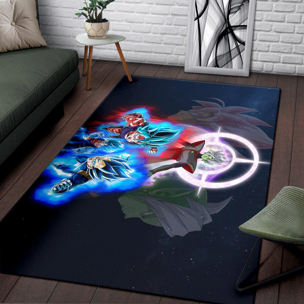 Dragon Ball Anime Area Rug - DB Super Saiyan Power Burst Vs Villains Fusao Zamasu Rugs Home Decor