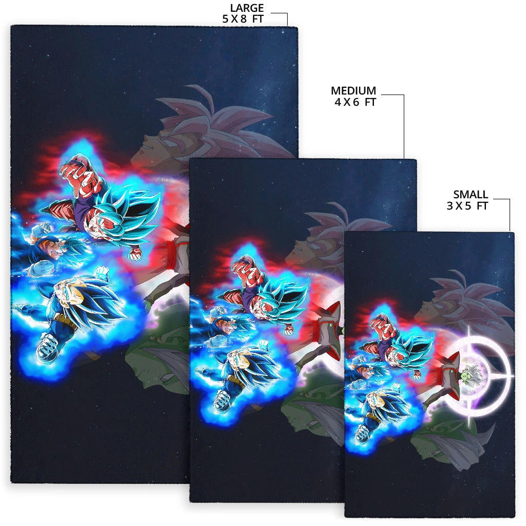 Dragon Ball Anime Area Rug - DB Super Saiyan Power Burst Vs Villains Fusao Zamasu Rugs Home Decor