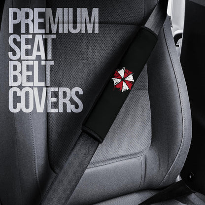 Resident Evil Game Seat Belt Covers - Evil Corp Umbrella Corporation Symbol Belt Covers
