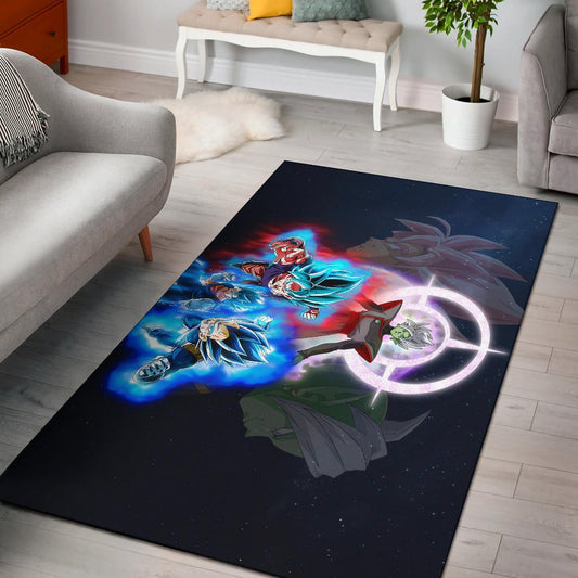 Dragon Ball Anime Area Rug - DB Super Saiyan Power Burst Vs Villains Fusao Zamasu Rugs Home Decor