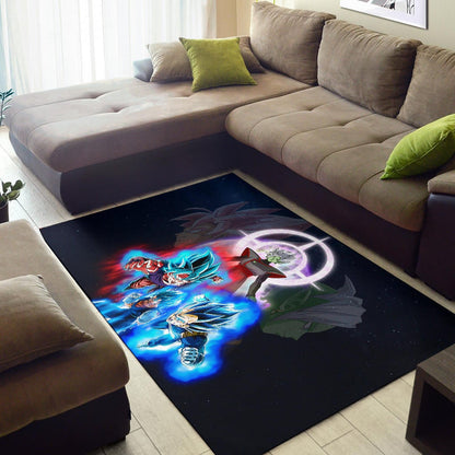 Dragon Ball Anime Area Rug - DB Super Saiyan Power Burst Vs Villains Fusao Zamasu Rugs Home Decor