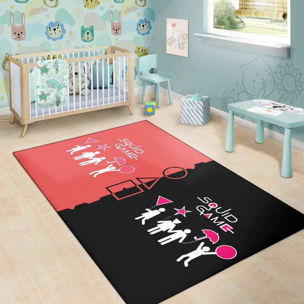 Squid Game Movie Area Rug - Dalgona Challenge Round Square Triangle Umbrella Rugs Home Decor