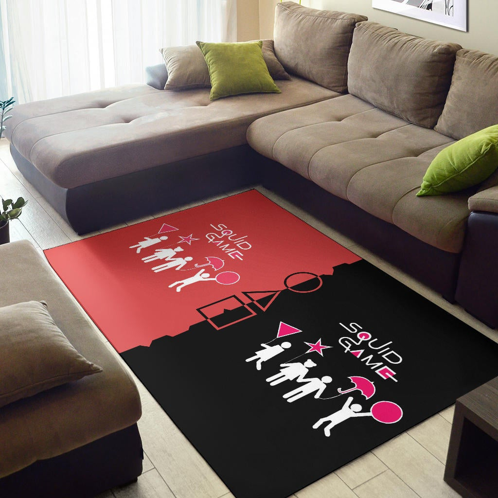 Squid Game Movie Area Rug - Dalgona Challenge Round Square Triangle Umbrella Rugs Home Decor