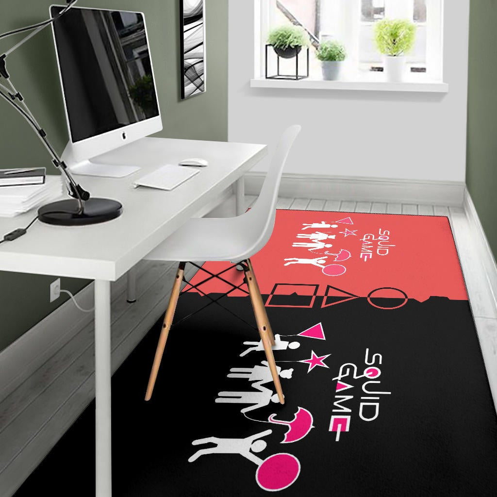 Squid Game Movie Area Rug - Dalgona Challenge Round Square Triangle Umbrella Rugs Home Decor