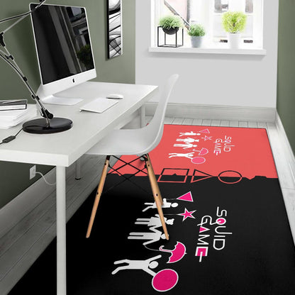 Squid Game Movie Area Rug - Dalgona Challenge Round Square Triangle Umbrella Rugs Home Decor