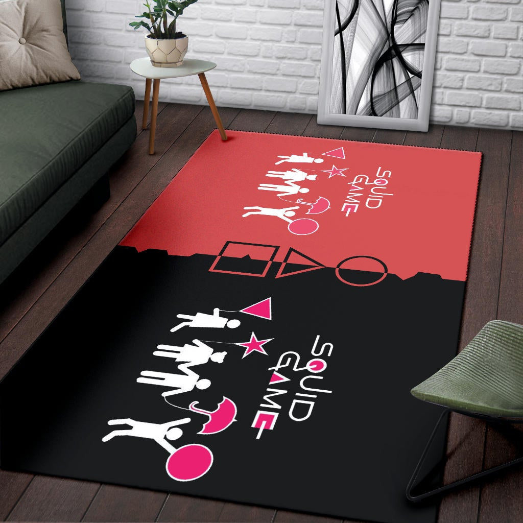 Squid Game Movie Area Rug - Dalgona Challenge Round Square Triangle Umbrella Rugs Home Decor