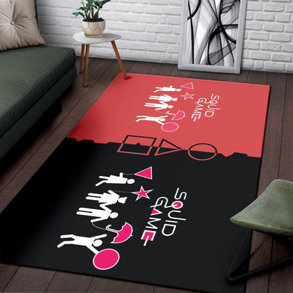 Squid Game Movie Area Rug - Dalgona Challenge Round Square Triangle Umbrella Rugs Home Decor
