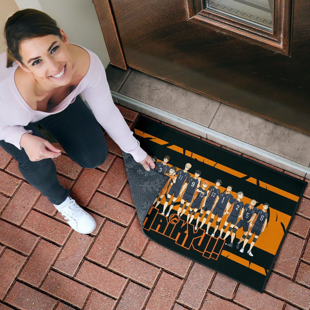 Haikyuu Anime Door Mat - Haikyuu Funny Volleyball Team Members Walking Door Mat