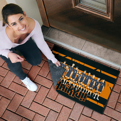 Haikyuu Anime Door Mat - Haikyuu Funny Volleyball Team Members Walking Door Mat