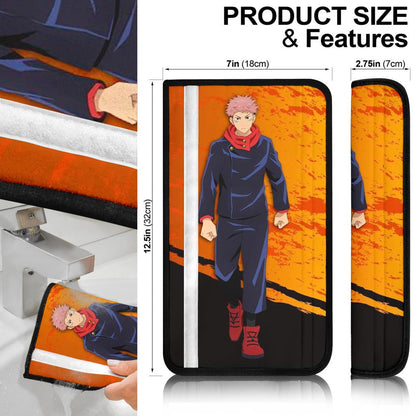 Jujutsu Kaisen Anime Seat Belt Covers - Nobara And Yuji Itadori Runaway Walking Belt Covers