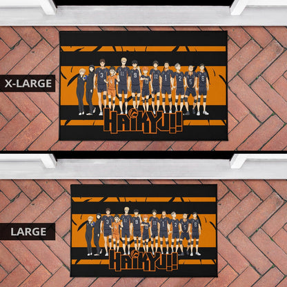 Haikyuu Anime Door Mat - Haikyuu Funny Volleyball Team Members Walking Door Mat