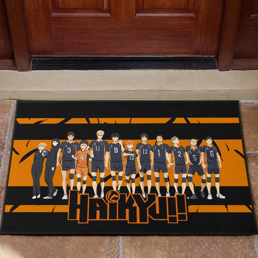 Haikyuu Anime Door Mat - Haikyuu Funny Volleyball Team Members Walking Door Mat