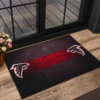 American Football Team Door Mat - Atlanta Falcons Birds Red Line Text Door Mat Home Decor