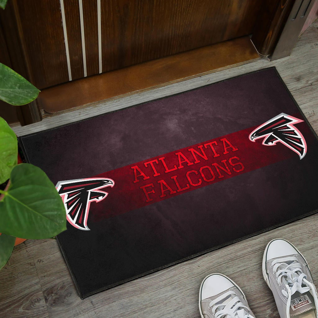 American Football Team Door Mat - Atlanta Falcons Birds Red Line Text Door Mat Home Decor