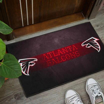 American Football Team Door Mat - Atlanta Falcons Birds Red Line Text Door Mat Home Decor