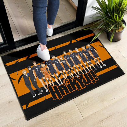 Haikyuu Anime Door Mat - Haikyuu Funny Volleyball Team Members Walking Door Mat