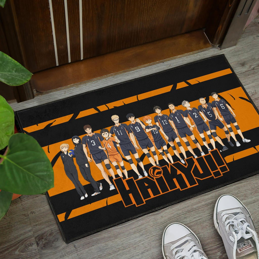 Haikyuu Anime Door Mat - Haikyuu Funny Volleyball Team Members Walking Door Mat