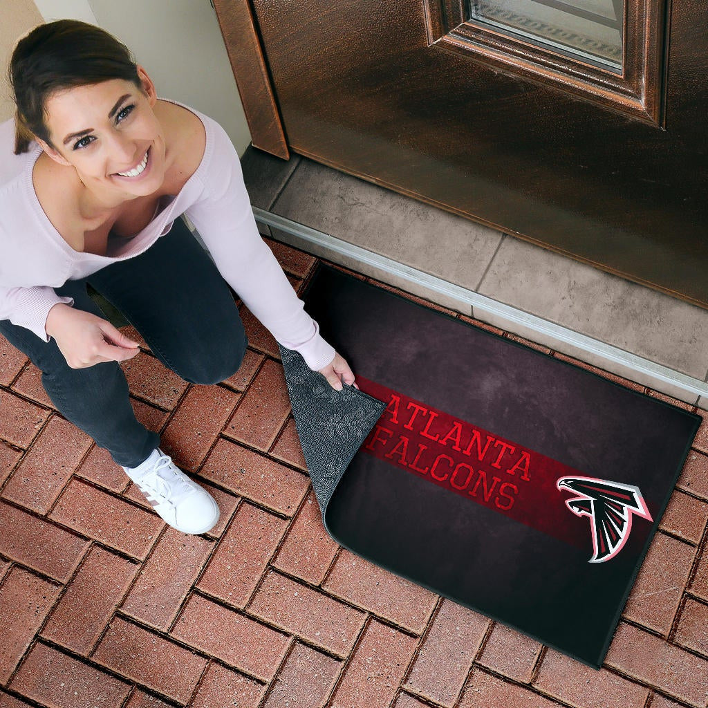 American Football Team Door Mat - Atlanta Falcons Birds Red Line Text Door Mat Home Decor