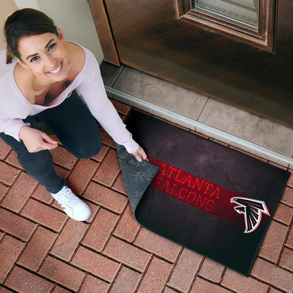 American Football Team Door Mat - Atlanta Falcons Birds Red Line Text Door Mat Home Decor