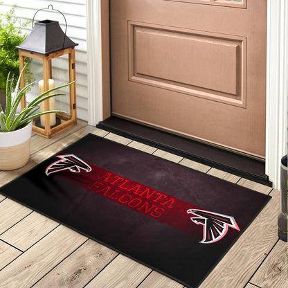 American Football Team Door Mat - Atlanta Falcons Birds Red Line Text Door Mat Home Decor