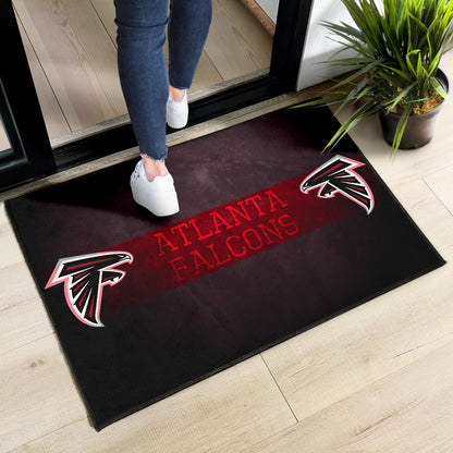 American Football Team Door Mat - Atlanta Falcons Birds Red Line Text Door Mat Home Decor