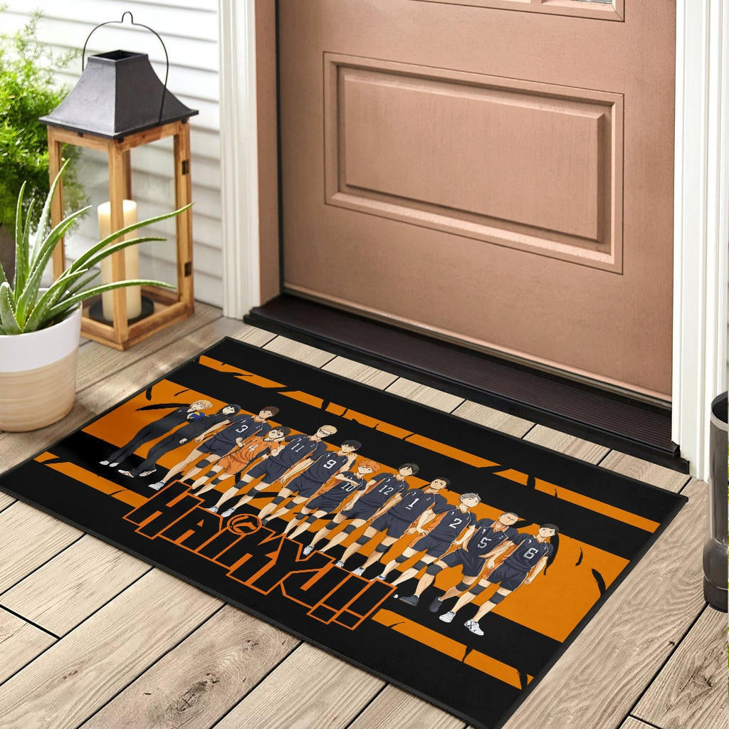 Haikyuu Anime Door Mat - Haikyuu Funny Volleyball Team Members Walking Door Mat